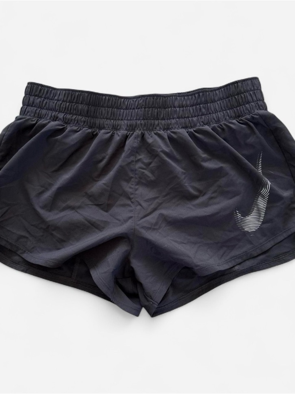 Nike Women's Black Athletic Running Shorts with Reflective Swoosh